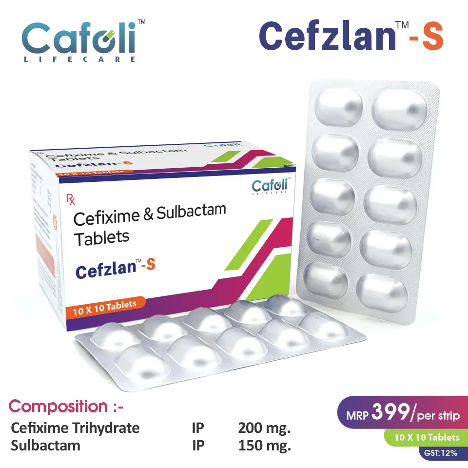 Cefixime 200mg + Sulbactam 150mg Tablet at the best price in PCD Pharma Franchise for Bacterial infections.